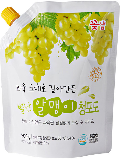 꽃샘 별난 알맹이 청포도, 500g, 7개