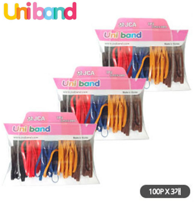 유니밴드 칼라 아동 유아 투명 TPU 머리끈 국내산