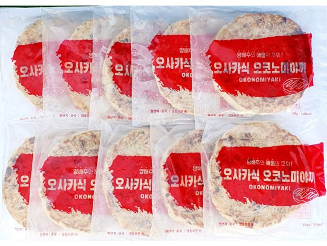 지엔씨푸드 냉동 오사카식 오코노미야끼350g, 10개, 350g
