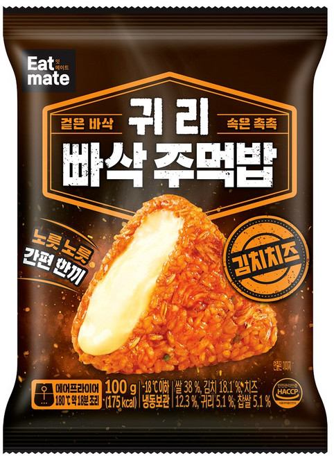 [랭킹닭컴] 잇메이트 귀리 빠삭주먹밥 김치치즈, 100g, 10개