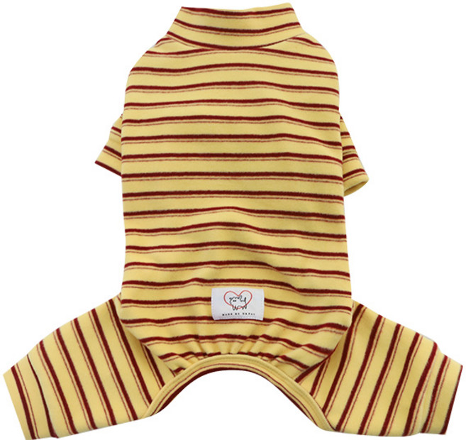 유앤펫 강아지 소프트 코지 올인원 실내복 중형견 대형옷, 1개, 엘로우