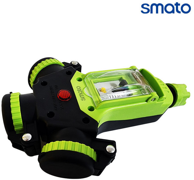 국산 누전차단기 20A 멀티 방우 3구 콘센트 황색 3WAY 보호커버 캠핑장 작업장, 1개