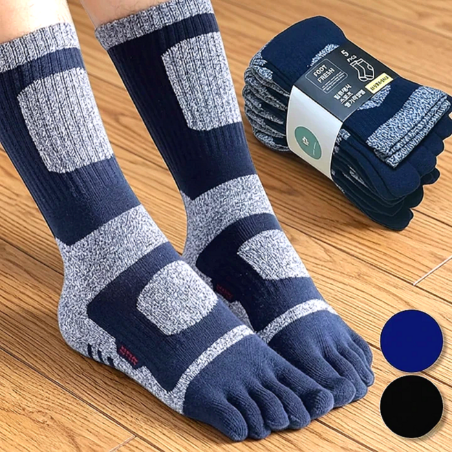 발프레시 남성 발가락양말 중목 5켤레