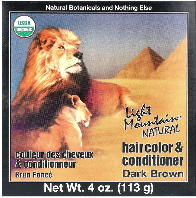Light Mountain 내추럴 헤어 컬러 & 컨디셔너 다크 브라운 113g(4oz), LightMountain내추럴헤어컬러컨디셔너다크브라운1, 1개 - 쿠팡