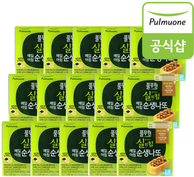 [생산직송] 풀무원 매일아침 순생나또 30팩(2팩x15개), 49.5g, 30개