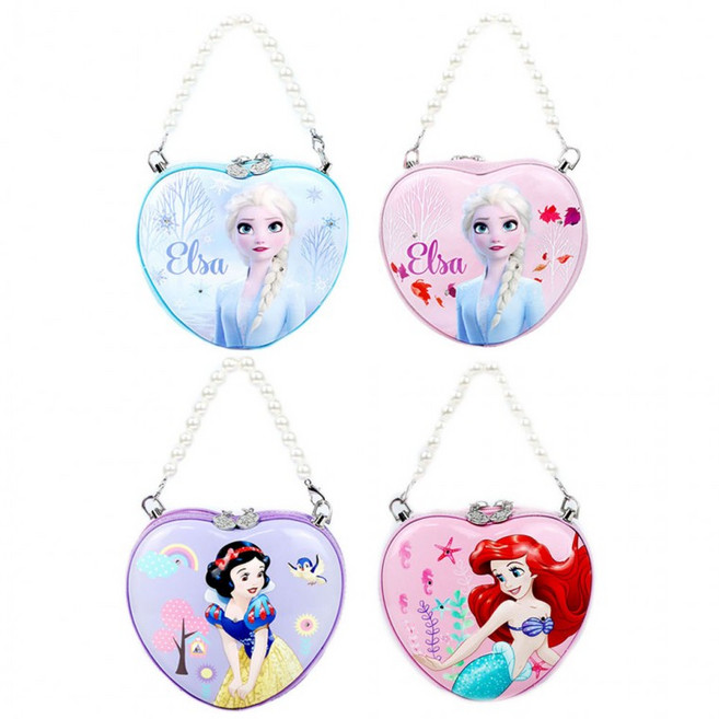 디즈니 정품 겨울왕국 LED 하트 애나멜 크로스백 핸드백