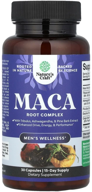 네이처스 크래프트 Nature's Craft 남성 웰니스 마카 뿌리 복합체 캡슐 30정126375원산지:기타, 1개 - 쿠팡