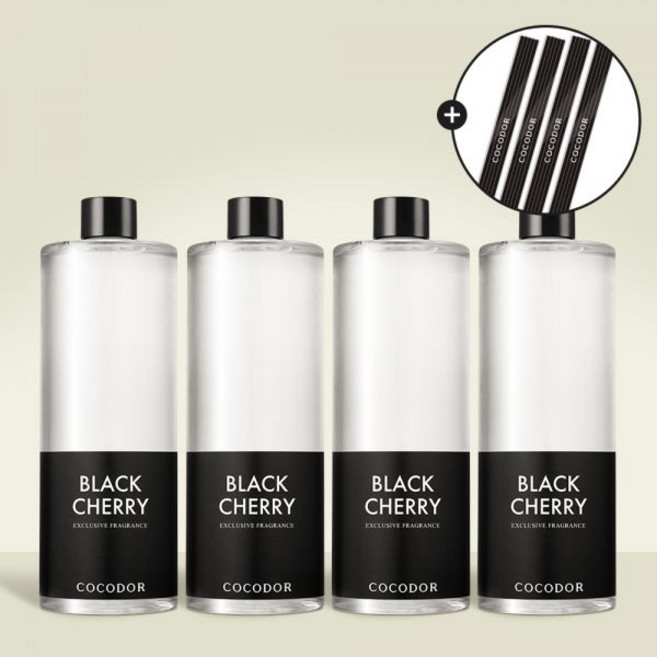 [2+2] 코코도르 2L 대용량구성 디퓨저 리필액 500ml 4개+리드스틱20P 실내방향제 인테리어 블랙체리, R500/에이프릴프레쉬X2, R500/퓨어코튼X2+스틱/블랙33/20P