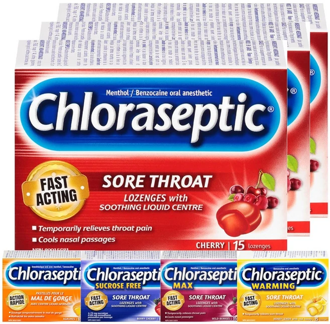 Chloraseptic 클로라셉틱 목캔디 사탕 15개입 3박스, 02 - 쿠팡