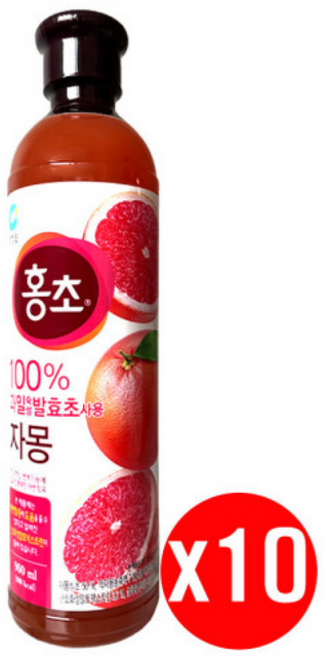 청정원 홍초 자몽, 900ml, 10개