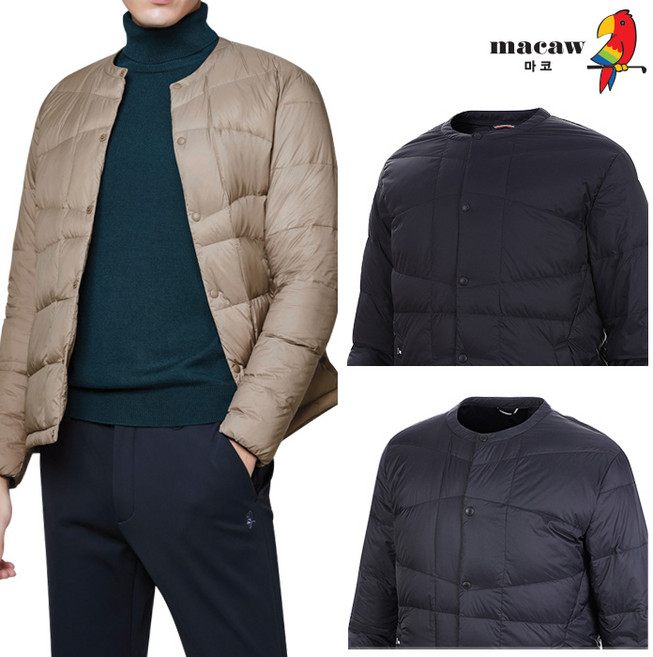 (남성)라운드노카라경량 구스다운 점퍼_MMM4DJ91