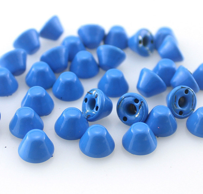 펑크 버킷 가죽 공예 스터드 및 스파이크 의류용 다채로운 색상 10x7mm 리벳 DIY 액세서리 신발 가방 100 세트, dark blue, 1개