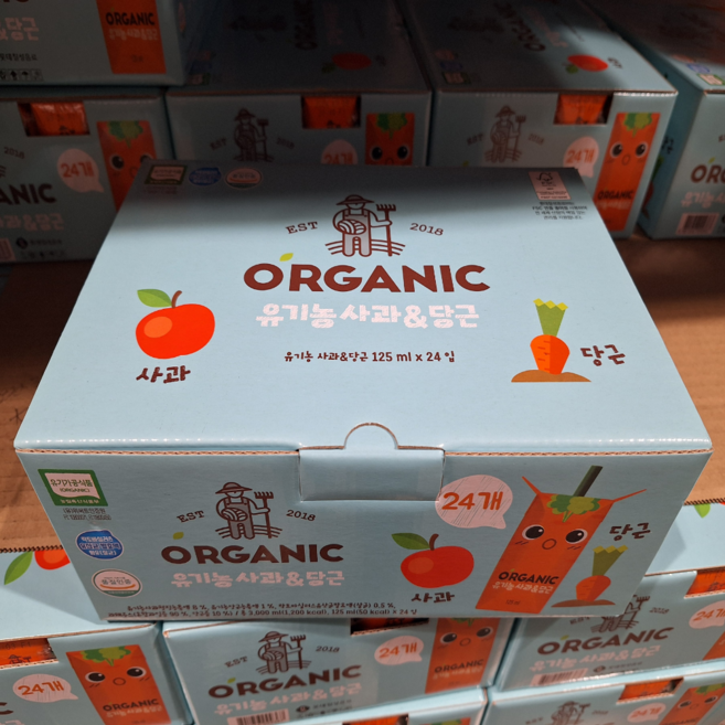 [코스트코]O'RGANIC 사과&당근 주스 125ml x 24, 하나의 옵션, 하나의 옵션