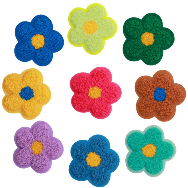 열접착식 와펜 털실 동백 꽃 9종 자수 패치 다림질