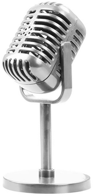 휴대용- 시뮬레이션 소품 레트로 마이크 고전적 동적 보컬 마이크 빈티지-, 은