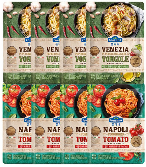 파스타소스 파우치 토마토 150g 4개&로제 150g 4개, 8개