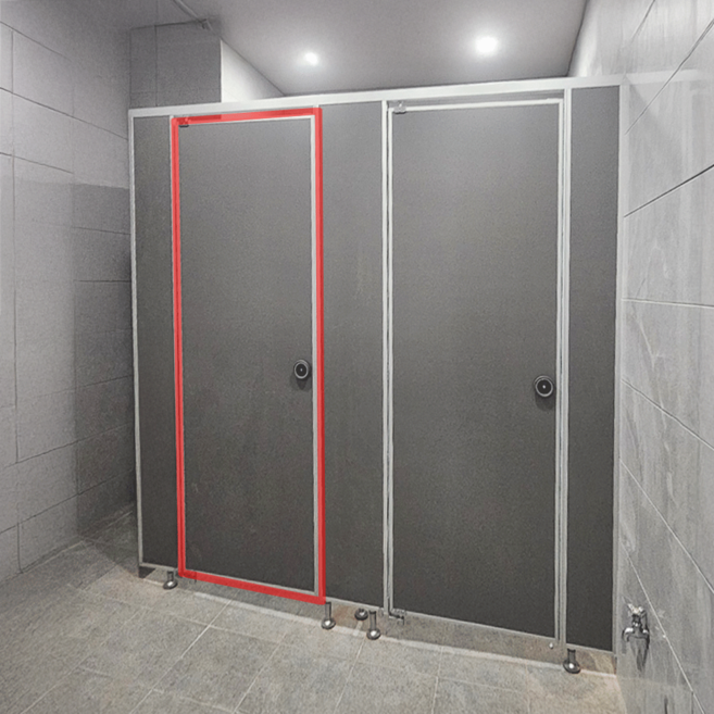 화장실 칸막이 몰딩형 큐비클 도어 알루미늄 프레임 교체용, 1개, 모던그레이