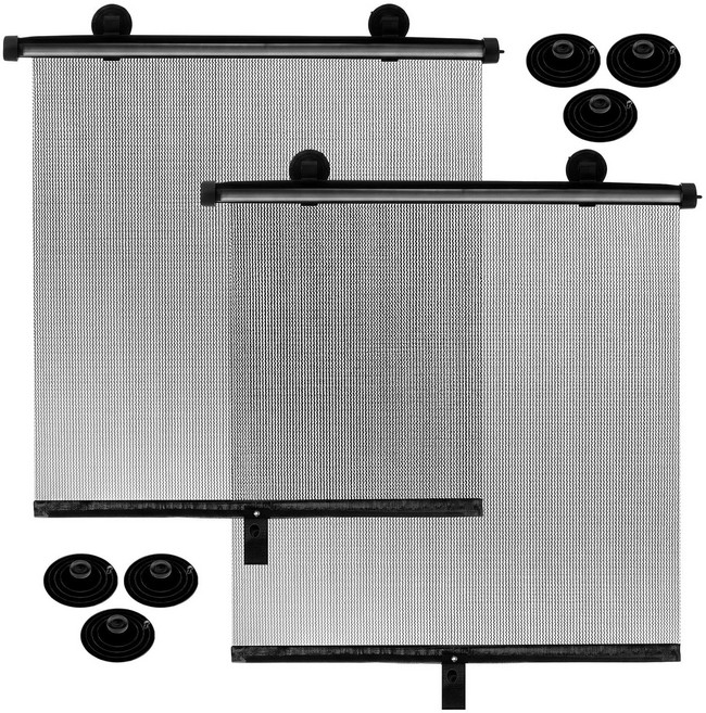 자동차 사이드 윈도우 햇빛가리개 엑스트라 와이드 접이식 쉐이드 UV 차단 블랙 55.9x61cm, 1개, 반투명 블랙 / 20 x 20 인치