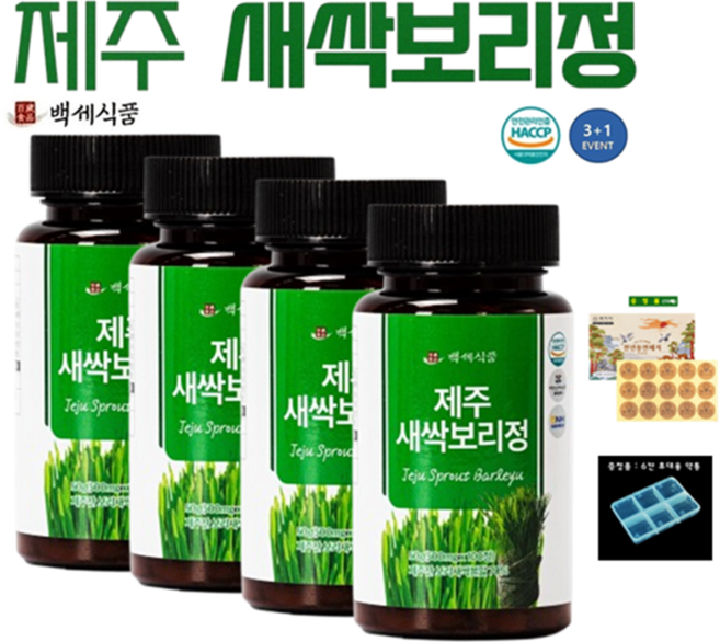 제주 새싹보리정 국내산 식이섬유 다이어트 HACCP 인증제품 500mg x 100정 증정품, 5개, 500mg x 100정(50g) x 5병