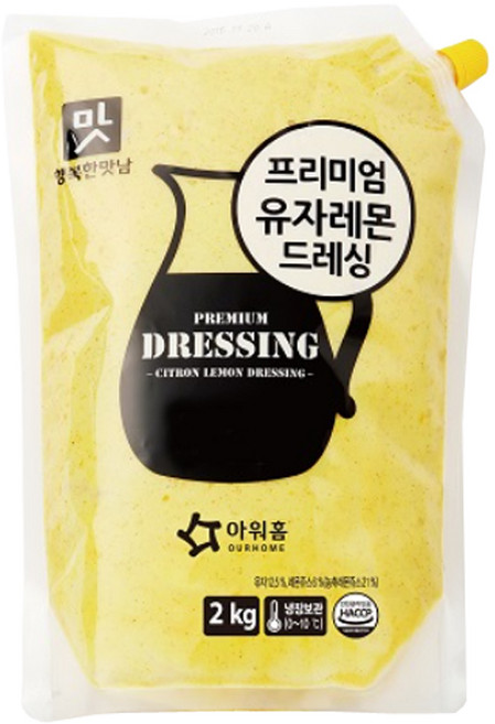[먹깨비네] 아워홈 프리미엄 유자레몬 드레싱 2kg, 1개