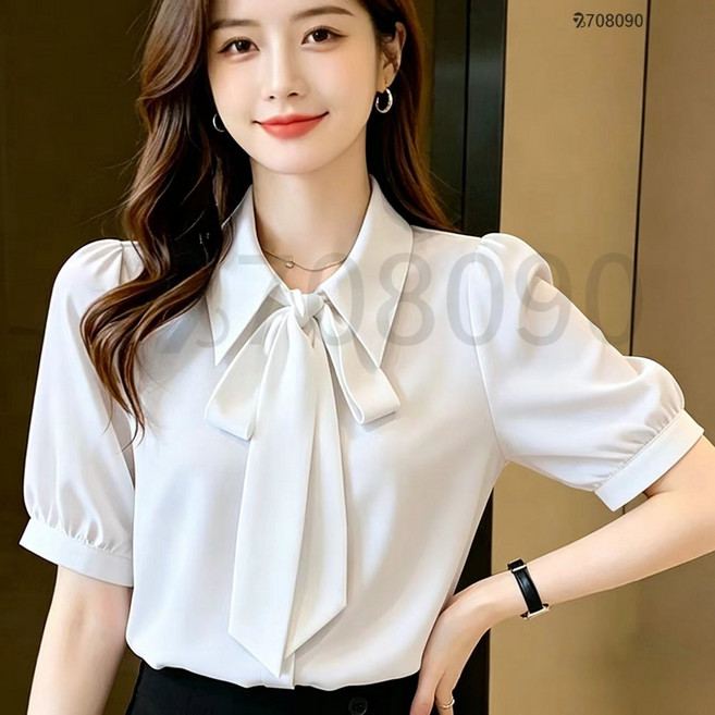 708090 여름 면접복장 블라우스 구김없는 데일리 반팔 셔츠 여성용
