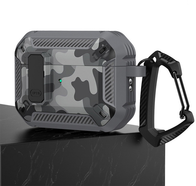 에어팟 프로2 락 케이스 밀리터리 범퍼 AirPods Pro 2세대, 밀리터리 그레이, 1개