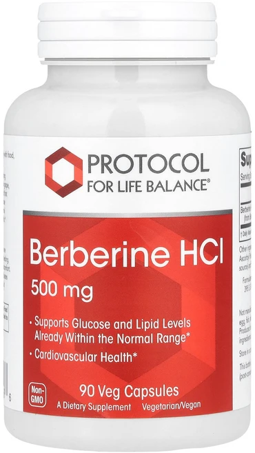 Protocol for Life Balance Berberine HCl 500 mg 90 Veg Capsules, 1개 - 쿠팡