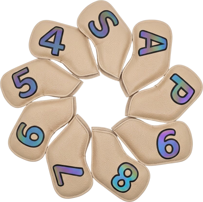 캐디샵 남자 여성 아이언커버 세트, 1세트, 베이지