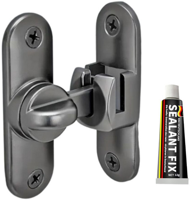 라핀홈 무타공 문 잠금장치 미닫이 여닫이 겸용 안전고리, 1개, 다크그레이