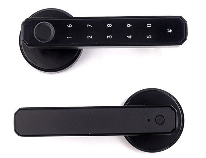 室內門專用 免開孔替換 AI智能辨識, DIY自行安裝, 日品店電子鎖密碼指紋鑰匙三合一