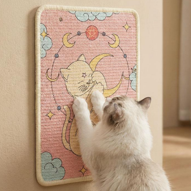 마술사 부착형 사이잘삼 고양이 스크래쳐 가구 벽지 보호, 1개, 스타일B