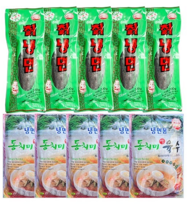 농민식품 칡냉면 + 동치미맛 육수 (총), 5개, 200g