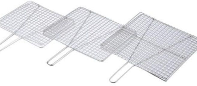 스텐 손잡이 석쇠 고기 생선 겹석쇠 숯 그릴 불판 소 17961547, 1개