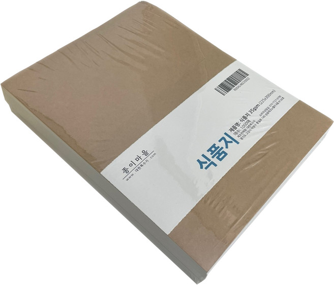 종이마을 노루지 식품지 브라운 유산지 기름종이 30g 225X300 1000장, 화이트(백색), 35g 225×300mm 1000매