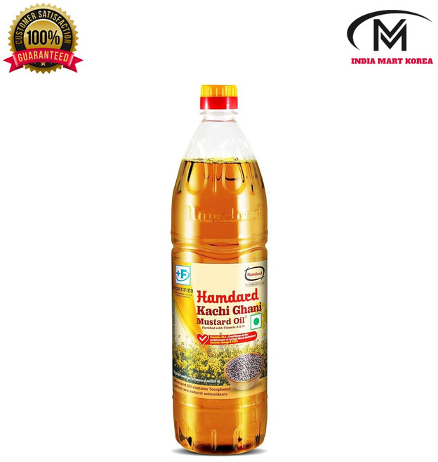 HAMDARD KACHI GHANI MUSTARD OIL 겨자 오일, 1개, 1L