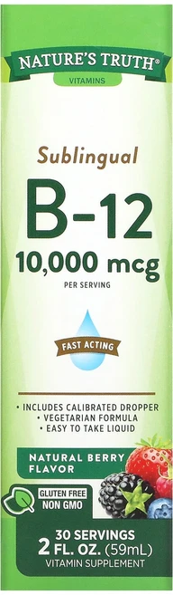 네이쳐스트루스 설하 B-12 내추럴 베리 10000mcg 59ml, 1개, 59.147ml - 쿠팡