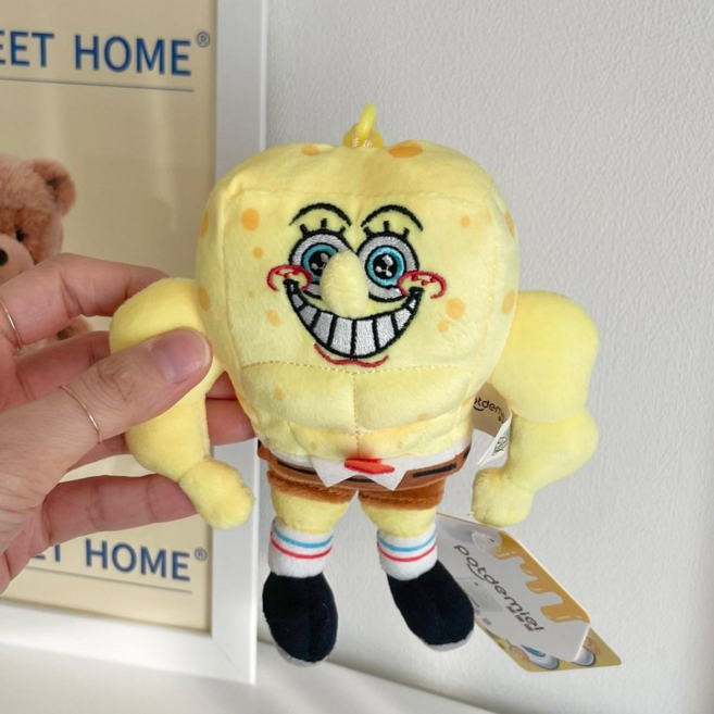 오후꽃 스폰지밥 헬창 키링 인형, 1개, 스폰지밥(노랑)