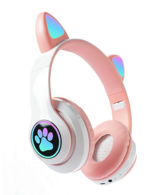 사운드스피어 어린이 무선 고양이 헤드셋, 핑크