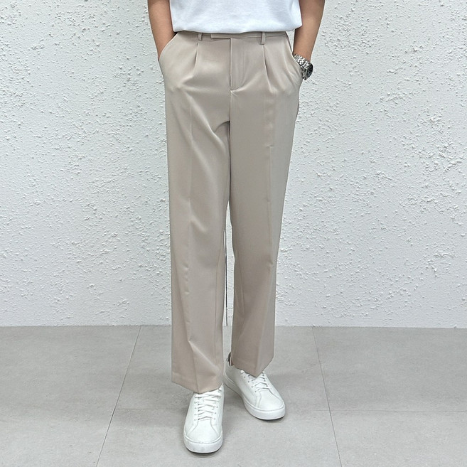 더맨쉽 남자 링클프리 스판 프리미엄 와이드 슬랙스 정장바지 출근룩 데일리 S~4XL 빅사이즈 ABTCP16017