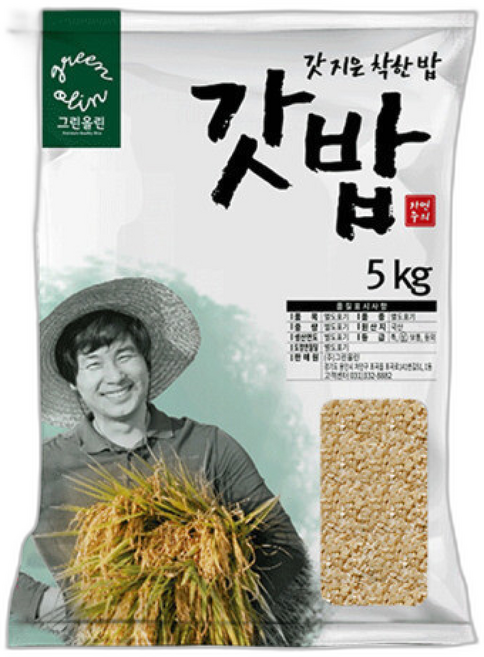 그린올린 갓밥 갓쌀 5분도미 / 오분도미 / / 2025년산, 5kg, 1개