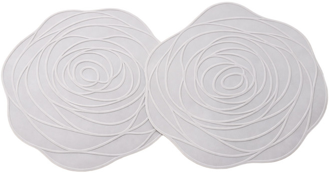 올비 플라워 미끄럼방지 인덕션 매트 대형 24cm, 2개, 그레이