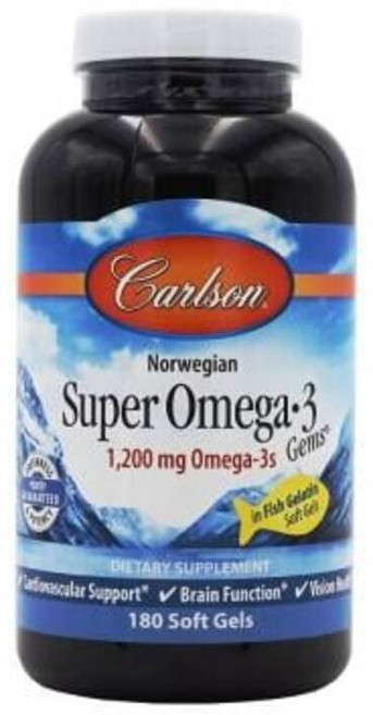 Carlson Labs 칼슨랩스 오메가-3 젬 1200mg 180 소프트젤 피쉬 젤라틴 오메가3 피쉬오일 영양제