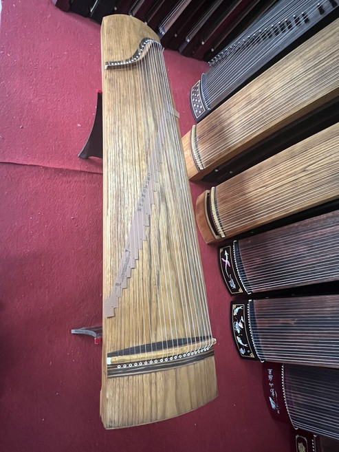 가야금 12현 휴대용 현악기 비악기 연지기 음악 방수, 1개, 163cm 약간 결함 순수 오동나무 무광