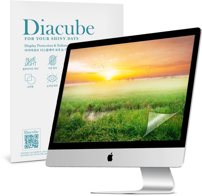 다이아큐브 모니터 무광택 저반사 프리미엄 블루라이트차단 필름(전면점착형 커브드가능), 저반사블루라이트차단필름 15.6 / 345*194, 1개
