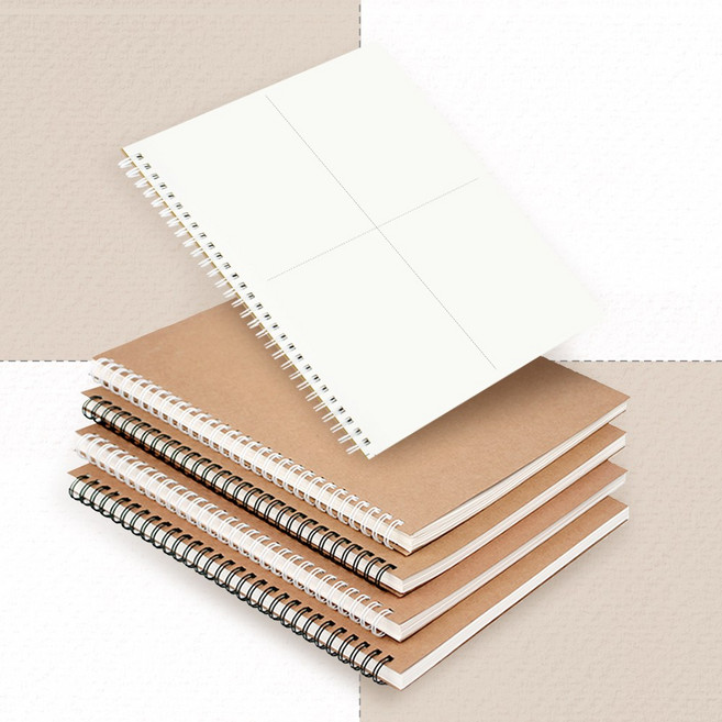 노트의달인 스프링 크라프트 4분할 수학연습장 4묶음, 4분할 수학노트 1세트