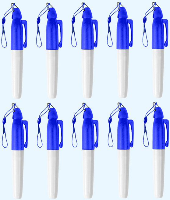 고리형 네임펜 미니 네임펜 간호사 골프 분실방지 용품 고리포함 10개세트, 블루, 1세트