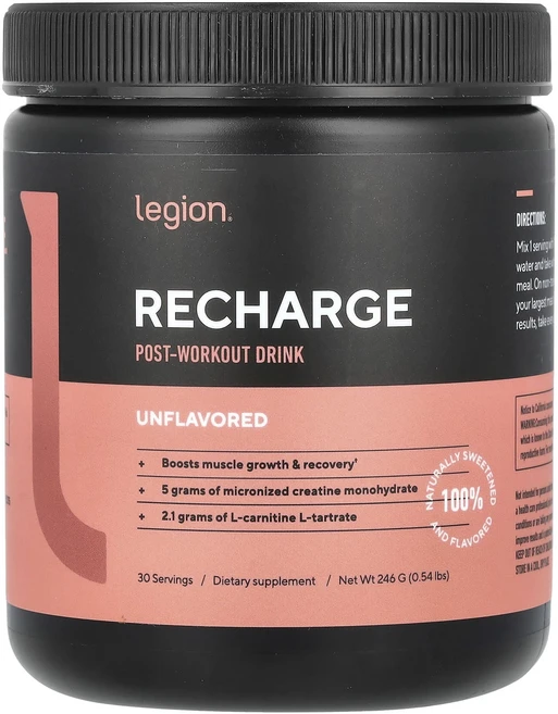 신상할인판매 Legion Athletics Recharge 운동 후 드링크 무맛 246g(0.54lbs) 최저가격, LegionAthleticsRecharge운동후드링크무, 246g, 1개 - 쿠팡