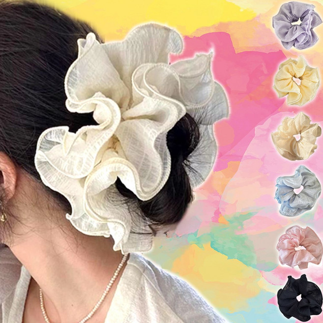 하이유니 [초대형] 플라워 오버사이즈 슈슈 곱창밴드 머리끈