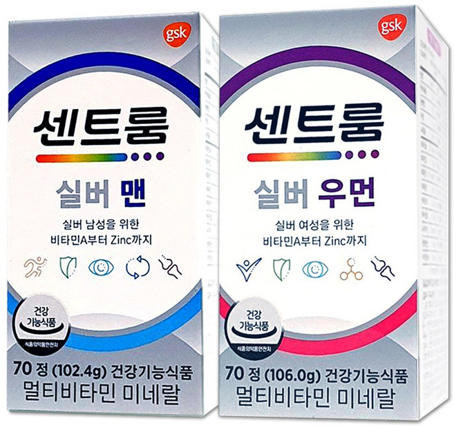 [추석선물세트] 센트룸 실버포맨 70정+센트룸 실버포우먼 70정, 1세트, 70정