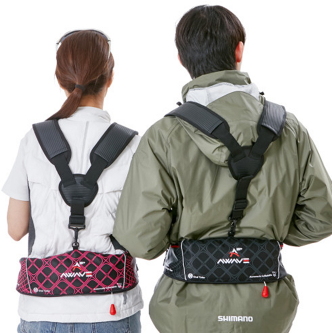 어웨이브 허리 벨트형 구명조끼 자동팽창식 해양수산부KOMSA 바다 갯바위 배낚시 허리띠 KC인증, 골드